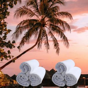 Lot de 6 serviettes blanc uni 50×90 coton
